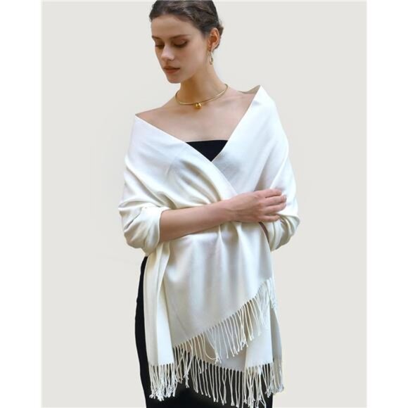 Womens Pashmina Shawl Wrap - Soft Warm Cashmere Feel Winter Scarf - Picture 2 of 7